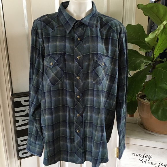 WRANGLER western pearl snap long sleeve 💯 cotton - Picture 5 of 8